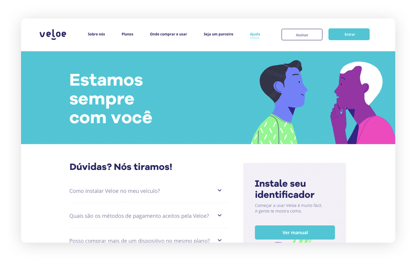 Tela de suporte para o projeto Veloe